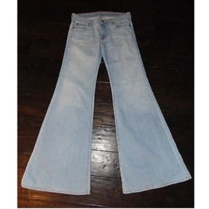 7 FOR ALL MANKIND SUPER FLARE SZ 27X34 5 EUC JEANS